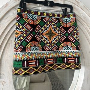 Alice & Olivia Embroidered mini skirt